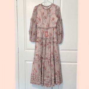 Ivy City Co Floral Maxi Dress in Pink and Red